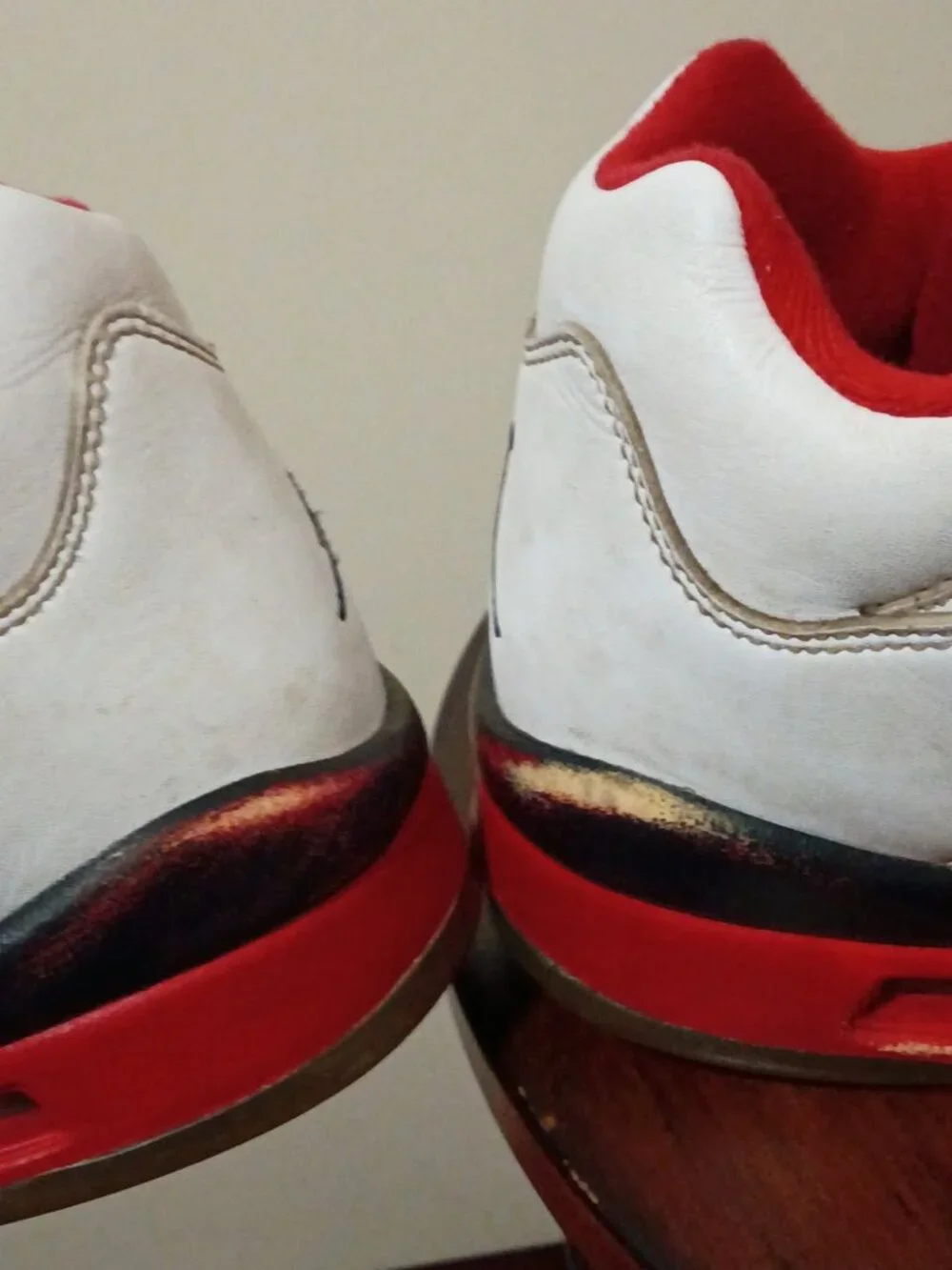 Nike Air Jordan 5 Retro Low 2015 White/Fire Red - Black 819171-101 Size 12